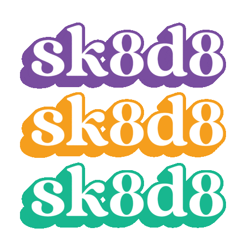 SK8D8 sk8 roller skating skate date sk8d8 Sticker
