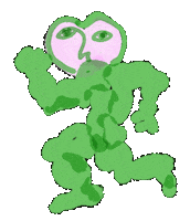 ahnjyo heart green run running Sticker