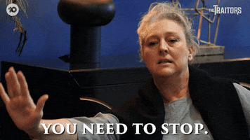 Stop GIF by The Traitors Australia