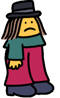 Sad Peace Sticker by Ruppert Tellac