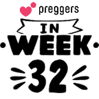 Pregnancy 32 Weeks Sticker by Preggers