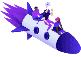 Excited Rocket Sticker by Kinsta