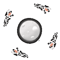Pretty_little_skaters space moon jumping milk Sticker