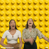 LEGOMastersAU summer shocked surprise scared GIF