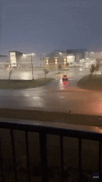 Lightning Flashes in Lake Charles as Storms Hit Louisiana