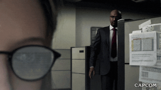 Office Knocking GIF by CAPCOM