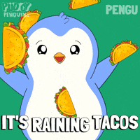 Hungry Raining Tacos GIF by Pudgy Penguins