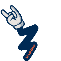 mardi_gras blue rock hand branding Sticker