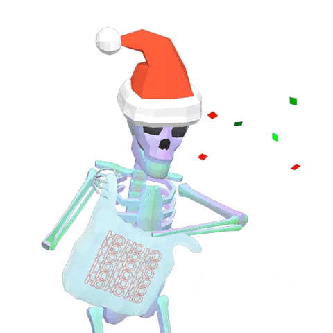 Santa Skeleton GIF by jjjjjohn