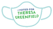 2020 Elections Mask Sticker by Theresa Greenfield for Iowa