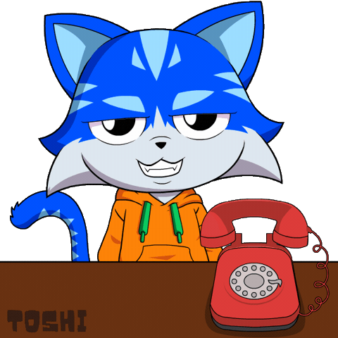 Call Me Waiting Sticker by Toshithecat
