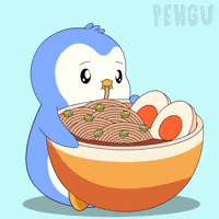 Ramen Noodles Eating GIF by Pudgy Penguins