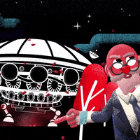 Santi_OFF cartoon color alien character GIF