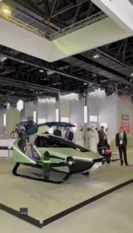 Eco-Friendly 'Flying Car' Showcased at Technology Convention in Dubai