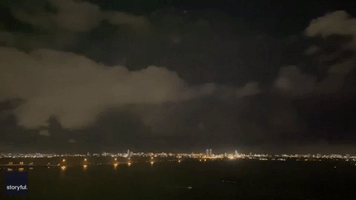 Lightning Flashes Above Miami Amid Severe Storms
