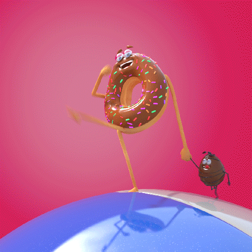 walking donut GIF by Mascista