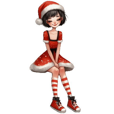 Merry Christmas Girl Sticker