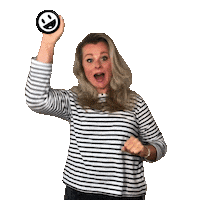 Social-Blooming jumping blonde advertising results Sticker