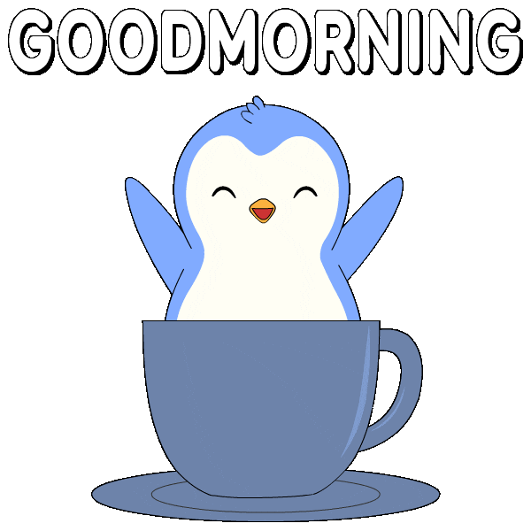 Tired Good Morning Sticker by Pudgy Penguins