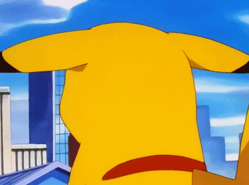 Pokémon gif. Pikachu angrily whips around with furrowed eyebrows and his eyes shooting daggers.