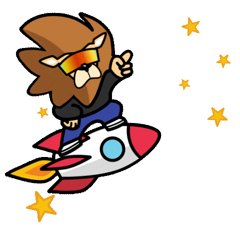 To The Moon Space Sticker by Loaded Lions