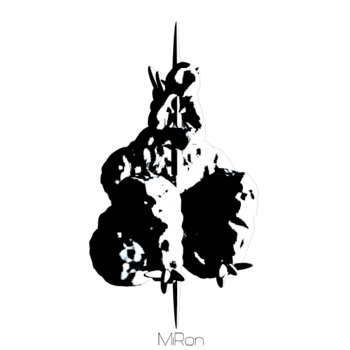 black and white spinning STICKER by Miron