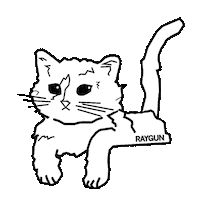 raygun_shirts cat kitten looking watching Sticker