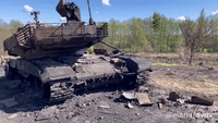 Russian T-90M Battle Tank Destroyed in Kharkiv Oblast