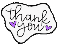 Black And White Thank You Sticker by Poptimism Art and Lettering