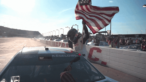 Happy American Flag GIF by NASCAR