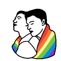 MYVAAY love heart rainbow gay Sticker