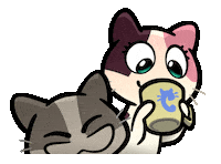 Happy Hour Coffee Sticker by Créu Cat