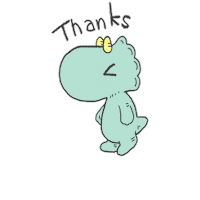 kaoru7642 thanks 感謝 恐竜 きょうりゅう Sticker