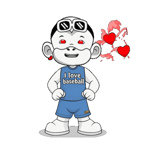 I Love Baseball Bas Sticker by Zhot