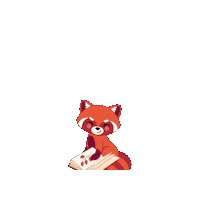 confettifriends kawaii books reading red panda Sticker