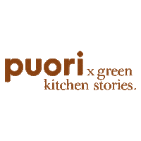 Puori logo puori puori x green kitchen stories puori brown logo Sticker