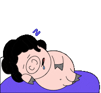 Tired Good Night Sticker by Afro Pig