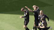 Celebrate Group Hug GIF by Wigan Athletic