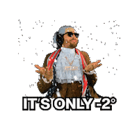 2 Degrees Snowing Sticker