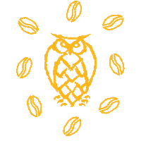 Coffee Bean Owl Sticker by Night Shift Brewing