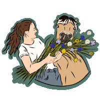 ukiespaddockparadise flowers horse horses penny Sticker