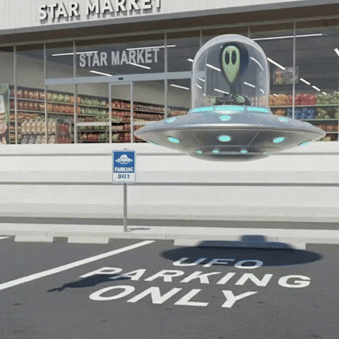 Ufo Landing GIF by Lonely Aliens
