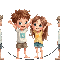 Boys Girls Jump Rope Sticker