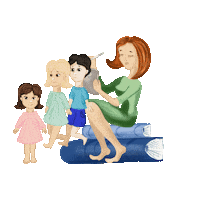 Family Working Sticker
