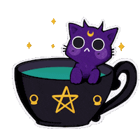 erissgarden cat moon witch cup Sticker
