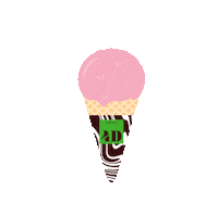 4D_cafeladeria summer helado gelato fresa Sticker
