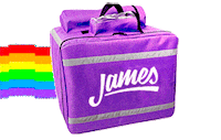 Rainbow Flying Sticker by James Delivery