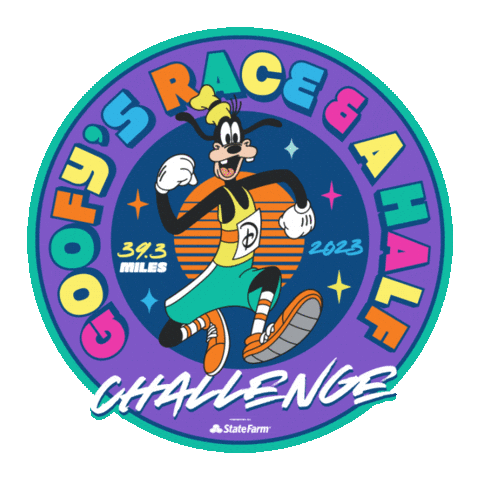 Wdw Marathon Goofy Challenge Sticker by Disney Sports