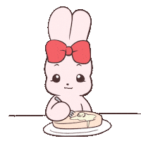 mochietomaruzou eat rabbit delicious かわいい Sticker