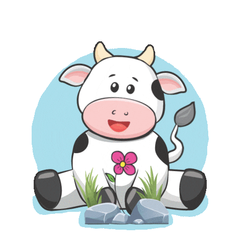 Good Morning Cow Sticker by EduKreativo